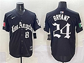 Men's Los Angeles Dodgers Front #8 Back #24 Kobe Bryant Black Mexico 2025 LA Gothic Style With Fernando Patch Vapor Premier Limited Stitched Jersey,baseball caps,new era cap wholesale,wholesale hats